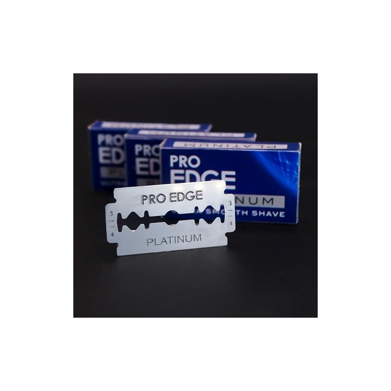 Pro Edge Platinum Navajas de Afeitar, 100 Piezas, Doble Filo,