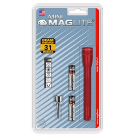 Maglite Mini Incandescent 2-Cell AAA Flashlight, Red