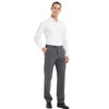 Plaid&Plain Men's Straight Fit Elastic Waistband Dress Pants in Grey