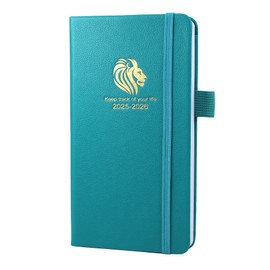Diary 2025-2026 - 18 Month Mid Year Diary from Jul. 2025 to Dec 2026, A6 Pocket Week to View, Weekly & Month Planner with Leather Cover, Pen Loop, Inner Pocket (Aqua Blue)