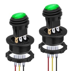 BFXM Round Rocker Switch, 12V Toggle Switch, Waterproof Lighted LED On/Off Switch for Car, Marine Toggle Switch, Automotive Power Switch, SPST 3 Pin