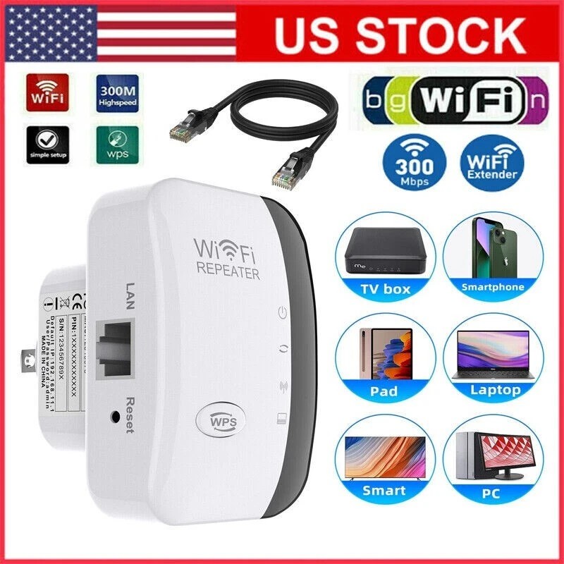 efunmodern NEW! WiFi Range Extender Internet Booster Wireless Signal Repeater