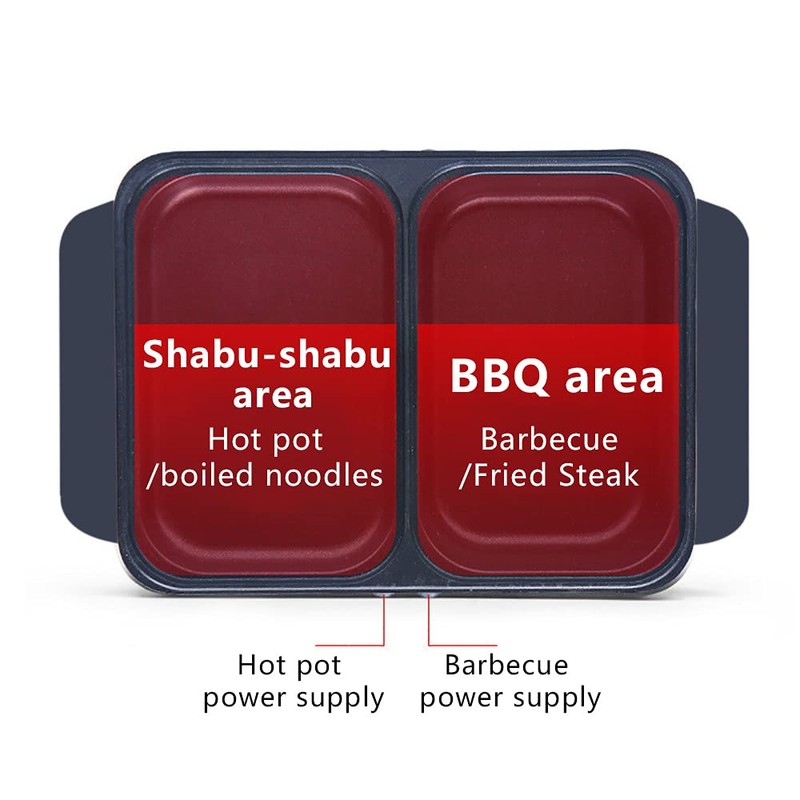 2 in 1 Electric Hot Pot with Grill, 1200W 110V