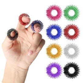 16 Piece Acupressure Ring, Acupressure Rings Set, Finger Massage Rings for Fingers, Acupressure Rings, Massage Rings for Stress Reducer, Promotes Blood Circulation (8 Colours)