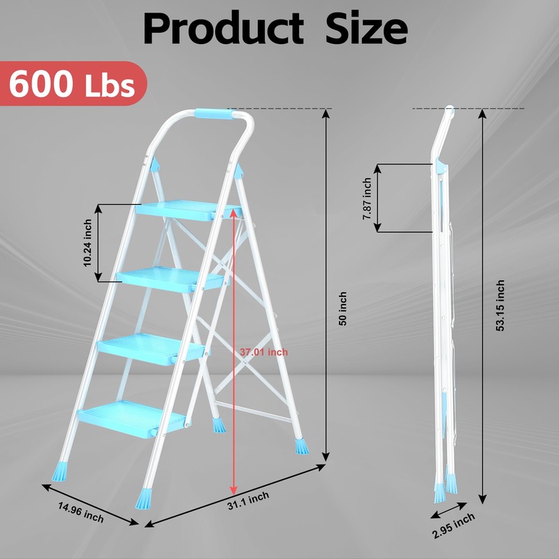 Step Ladder Foldable Folding Stool - for Home Adults Kitchen
