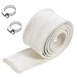 Namvo 25mm High Temperature Fiber Sleeve, Thermal Insulation Sleeve with 2 Hose Clamps for Air Conditioning Condensate Hose, Exhaust Hose