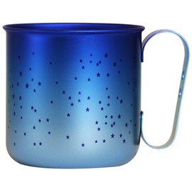 ホリエ チタンデザインマグカップ ボーダー&星 スター(ブルー) TMA-205B