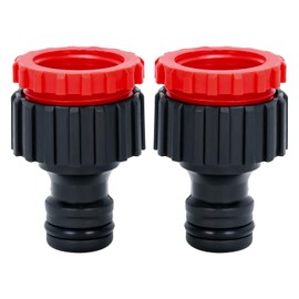 TOPWAYS 3/4 inch and 1/2 inch Hose Tap Connector, 2in1 Plastic Graden Threaded Faucet Adapter Outside Tap Connector For Hose Pipe (2pcs)