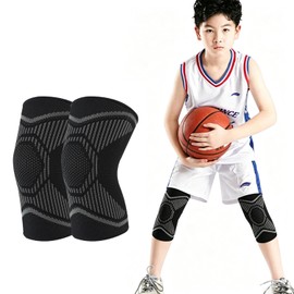 Volleyball Knee Supporter, Kneepad for Children, Protector, Knee Pad, M/L, Breathable, Flexible, Stretchable, Sweat Absorbent, Quick Drying, Shock Absorbing, Injury Prevention, Sports, Baseball, Running, Tennis, Football, Cycling, Elementary School, Middle School Students, 2 Colors