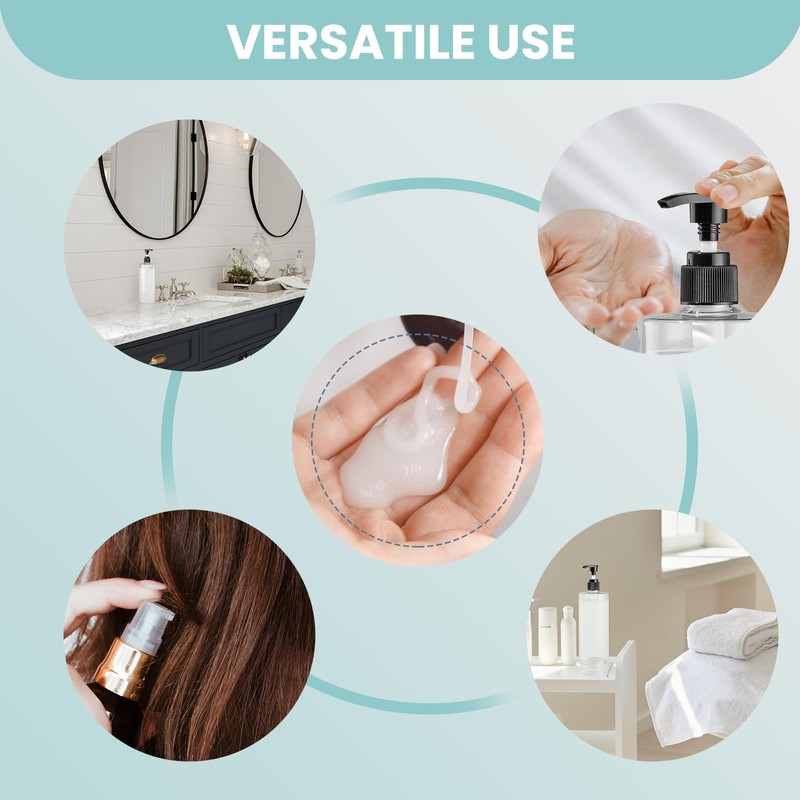 Lisapack Plastic Pump Bottle Dispenser - 2pcs 500ml/16.9oz Empty Shampoo