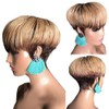 Bulapla Ombre Pixie Cut Wig Human Hair Short Bob None