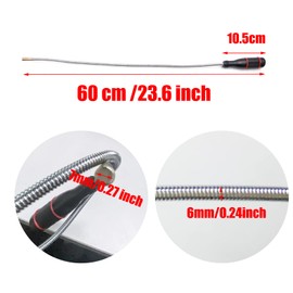 BuxiuGK 1 Pcs 60cm Flexible Magnetic Pick Up Tool,Portable Extra Strong Magnet Bendable Sweeper Retrieval Tool for Collecting Small Iron Parts