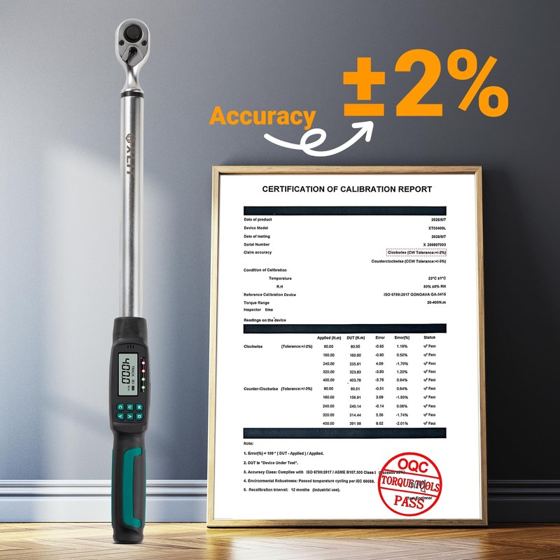 XLIT Heavy-Duty 1/2-Inch Drive Digital Torque Wrench, 15-295 ft-lb (20-400