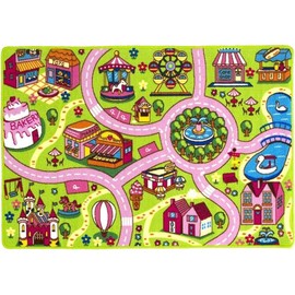 Champion Rugs Kids Girl’s Carpet Playmat Car Rug – City Life Educational Road Traffic Carpet Multi Color Play Mat - Best Kids Rugs for Playroom & Kid Bedroom – for Ages 3-12 Years Old
