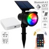 Lunartec Solar Garden Plug: RGB CCT LED Spot with Bluetooth,