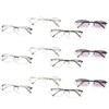 BLUELESS Metal Half-rim Reading Glasses Men 12-pack Readers(9 Pairs Reading