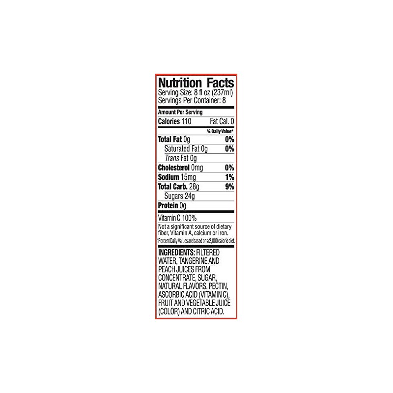 Langers Tangerine Peach Cocktail, 64 Fl Oz (Pack of 8)