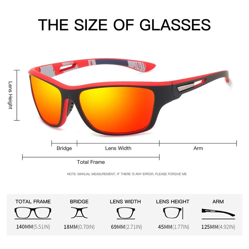 Hemens Polarised Sports Glasses Sunglasses Men's Cycling Glasses Women with