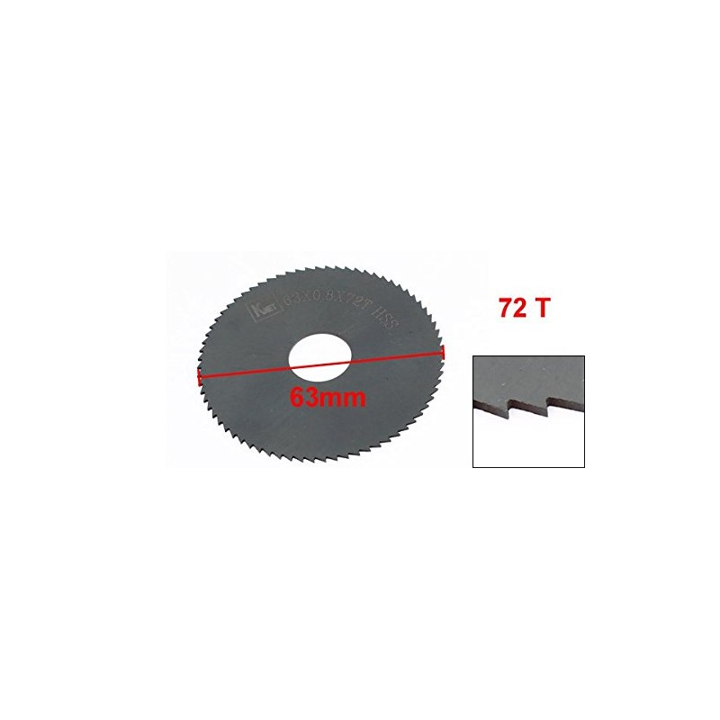 Sourcingmap HSS 72 Teeth 63mm x 0.8mm x 16mm Slitting