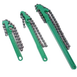 15 Inch Heavy Duty Reversible Chain Wrench | Adjustable Oil Fuel Filter Pipe Fitting Tool | Fit Max 8 Inch Diameter