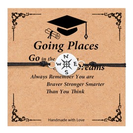 Graduation Gifts 2024 Compass Bracelets for High School, Middle School, College, Master Degree Birthday Gifts