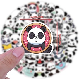 Panda Stickers,50 PCS Panda Vinyl Waterproof Decals for Water Bottles Computer Bicycle Skateboard Luggage Phone Pad Laptop Kids Teens Stickers Pack