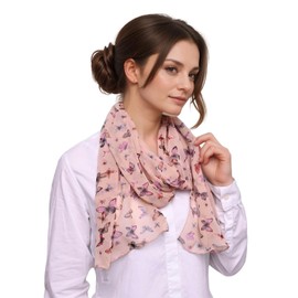 Basic Sense Butterfly chiffon Neck scarf, Beige