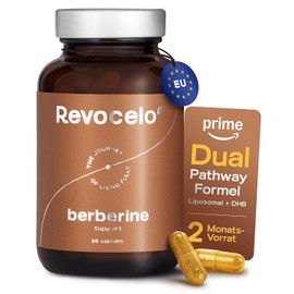 Liposomal Berberine + Dihydroberberine - 1 Capsule Daily - Dual Formula for Optimised Absorption - Stomach Friendly, with Chrome and Vitamin B1 - 2 Month Supply