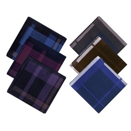 [SLASHJP] Handkerchief Men's Handkerchief, 100% Cotton, 100% Cotton, Handkerchief, Father's Day Gift, Commute, Business, 17.0 x 17.9 inches (43 x 43 cm), Set of 3/6, Set G