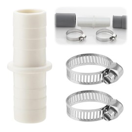 Washing Machine Waste Pipe Connector with Hose Clips Waste Pipe Extension Attachment Proof Hose to Hose Joiner Straight Connection Coupler for Washing Machine Dishwasher Outlet Drain Hose