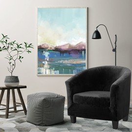 MIFXIN 2 Pieces Velvet Tub Chair Covers with Cushion Cover Stretch Soft Removable Tub Chair Slipcovers Armchair Sofa Couch Furniture Protector for Living Room Club Bar Counter (Black)