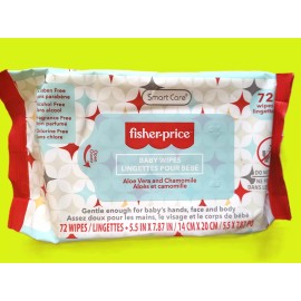 Fisher-Price 2 Baby Wipes Fisher Price Smart Care Fragrance Free Aloe vera+chamamile 72Wipes