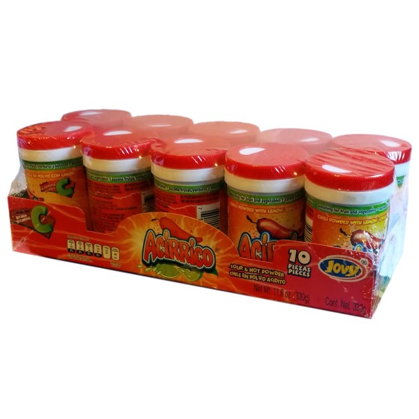 Jovy Acirrico Sour and Hot Chilli Powder with Salt and Lemon | Novelty Candy 10 pieces