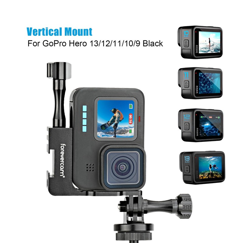 Forevercam Aluminum 90° Vertical Elbow Mount Adapter Compatible for Gopro