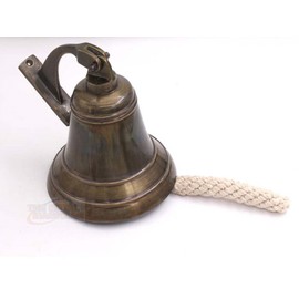 6" Solid Brass Bell Quality Marine Wall Mounted Ship Old Antique Finished Hanging Bell Perfect for Outdoor, School, Bar, Reception, Last Order & Church by The Metal Magician