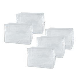 Accesorios de viaje, bolsa de cosméticos, bolsa de maquillaje, transparente personalizada, PVC, para mujer, con cierre, letra de moda, transaprent, Color sólido