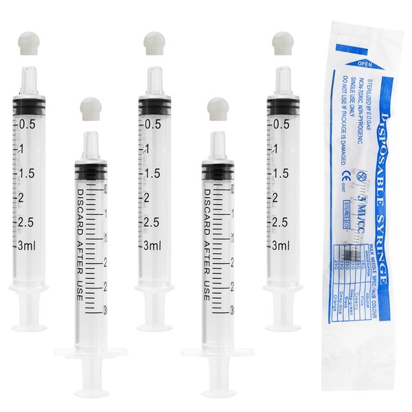 Atsuhut 10 Pcs 3ml Colostrum Syringe With Caps No Needle