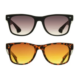 proSPORT 2 Pack Bifocal Sunglasses Readers UV400 Protection Horn Rim Retro HD Copper Amber Blue BlockOutdoors Sun Reader Men Women 1.00 1.25 1.50 1.75 2.00 2.25 2.50 2.75 3.00 3.25 3.50 22