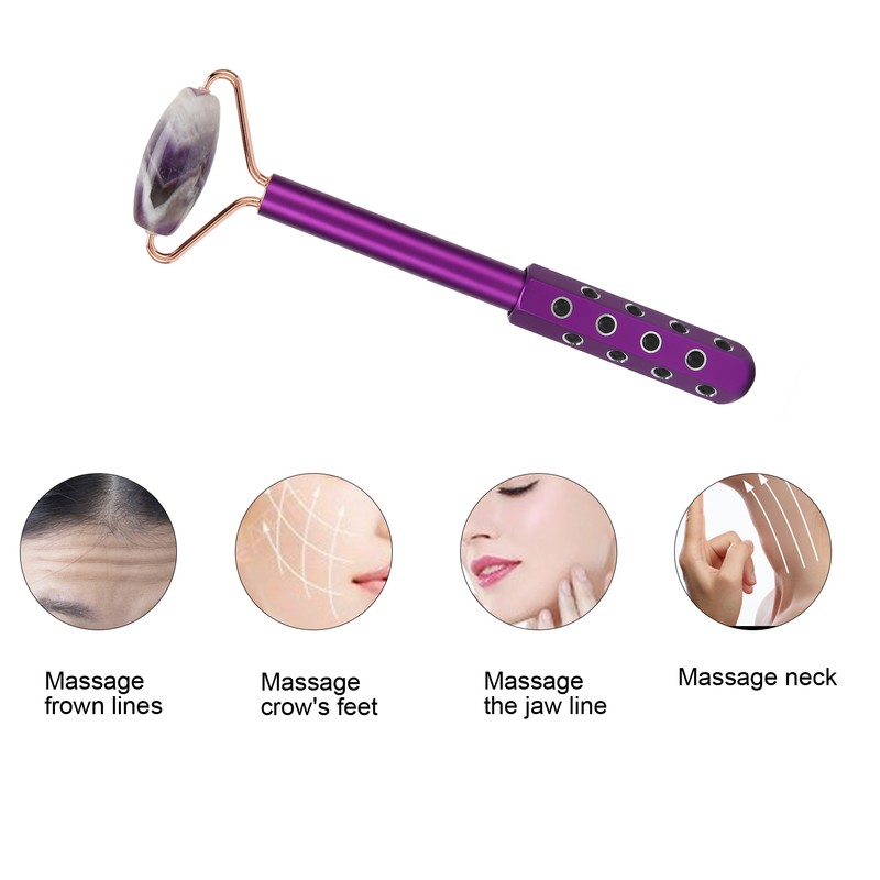 Germanium Stone Facial Massage Roller 2 in 1 Facial Skincare