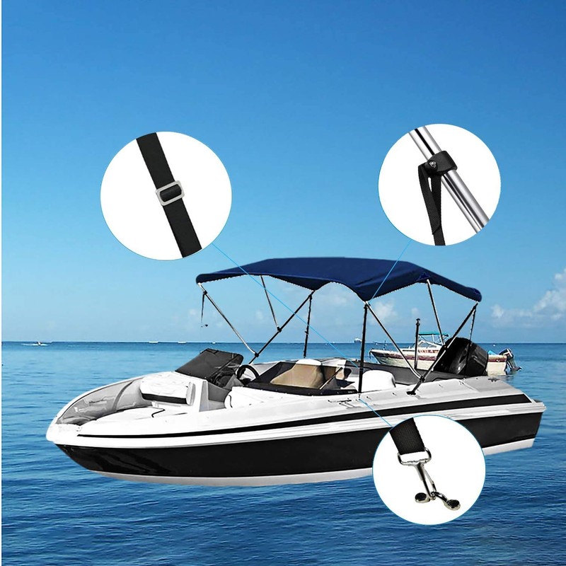 PERCARE 2 Pcs Adjustable Bimini Top Straps Black, Marine Tension