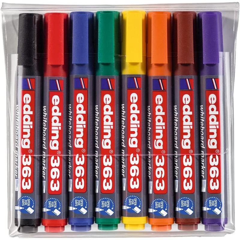 edding 363 whiteboard marker set - multi-coloured - 8 whiteboard