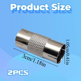 2Pcs TV Aerial Connector Cable Adaptor, Female To Female 9.5mm TV Aerial Coaxial Couplers, TV Satellite Antenna RF Coax Adapter Connector