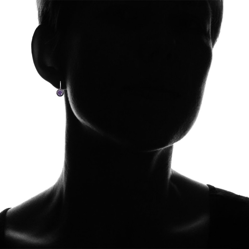 Arete de Gota de Plata de Ley con Imitación de
