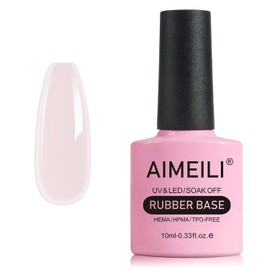 AIMEILI Hema Free Rubber Base Gel For Nails, Soak Off U V LED Clear Sheer Gel Nail Polish, 4 in 1 Nail Strengthen/Enhance/Base Coat/Color - (430) 10ml