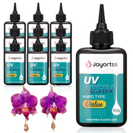 Joyartss UV Resin 1000g, 10PCS Upgrade UV Resin Kit, Low Odor Crystal Clear UV Epoxy Resin, UV Cure Resin for Jewelry Making, Molds, DIY Craft Decoration, Bonding, Casting and Coating(100g×10)