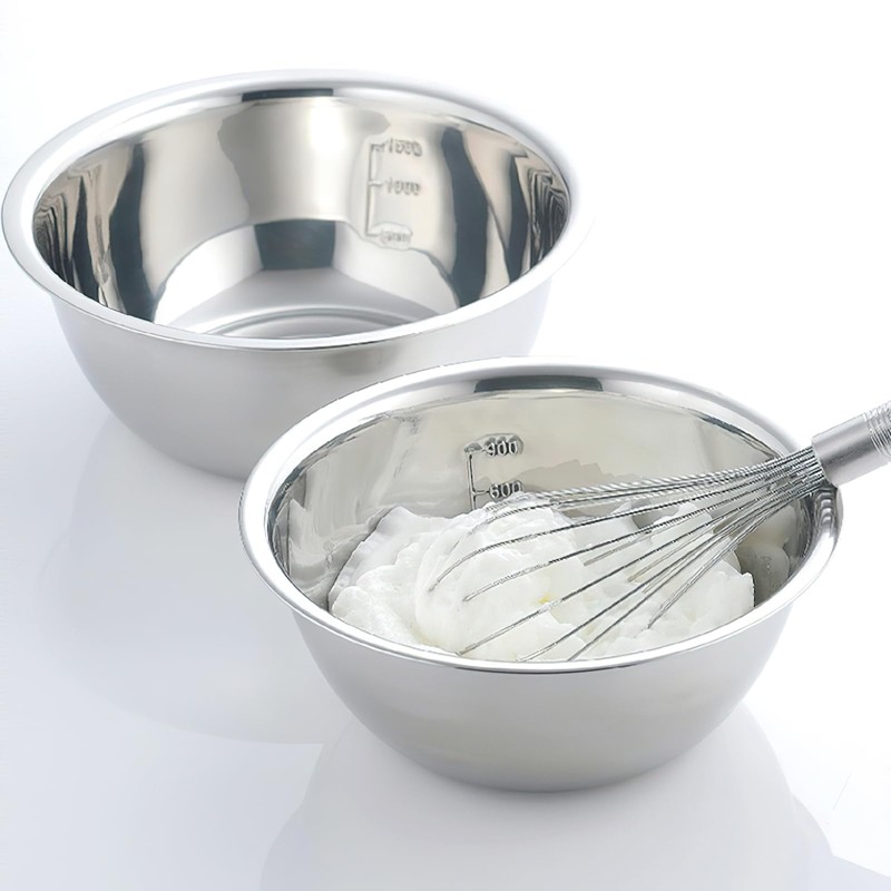 5PCS Stainless Steel Mixing Bowl, Multi-Functional Thick Large Bowls with