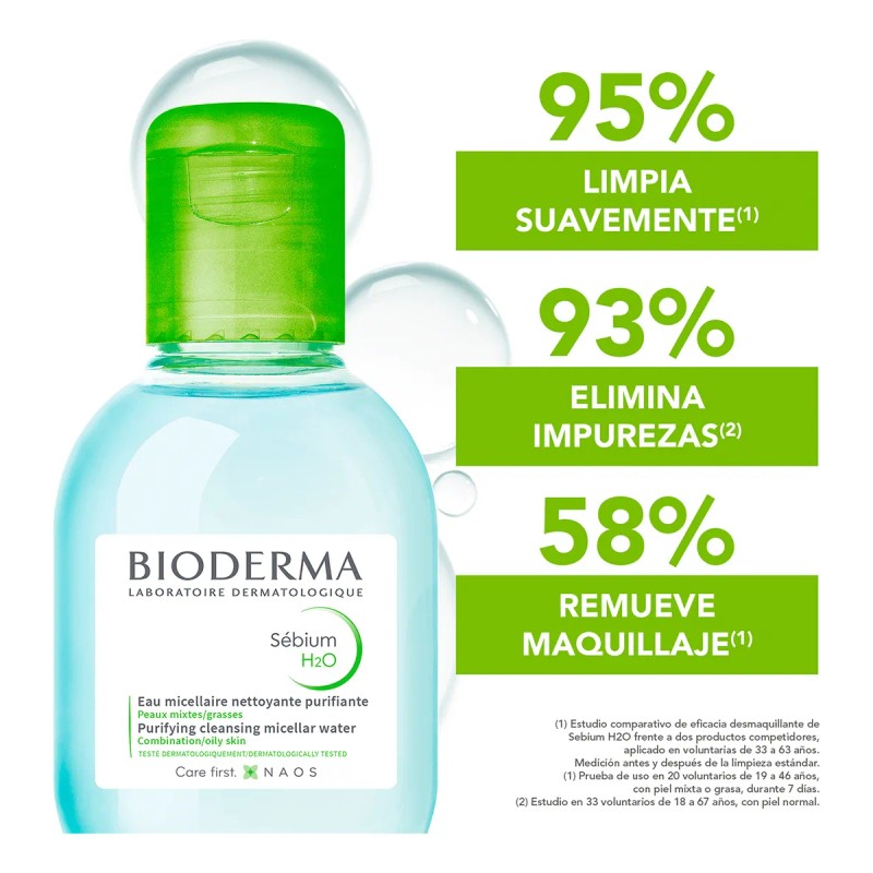 Bioderma Sébium H2o, Limpieza Profunda, 100 Ml