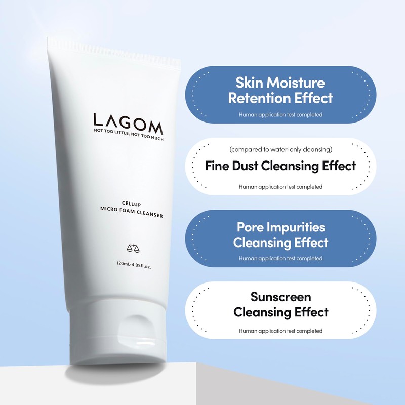 LAGOM Cellup Micro Foam Cleanser, Hydrating Deep Cleansing Face Wash,