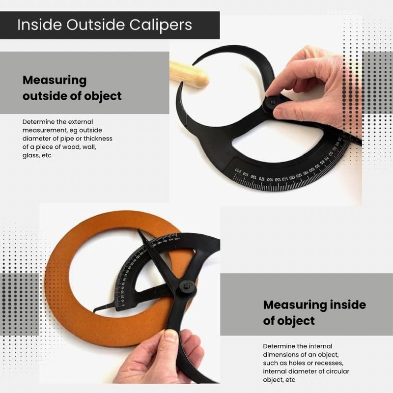 Inside Outside Plastic Caliper, 200mm, Metric Measuring Scale UK Made