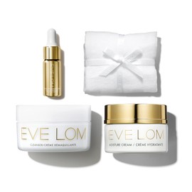 EVE LOM Radiant Renewal Ritual Set | includes 50ml Cleanser, Muslin Cleansing Cloth, 9.5ml Radiance Repair Retinol Serum, 30ml Moisture Cream, 4 piece holiday set